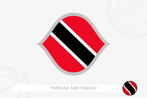 Trinidad Tobago Vlag Voor Basketbal Competitie Grijze Basketbal Achtergrond — Stockvector
