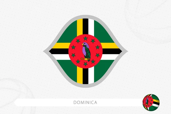 Dominica Vlag Voor Basketbal Competitie Grijze Basketbal Achtergrond — Stockvector