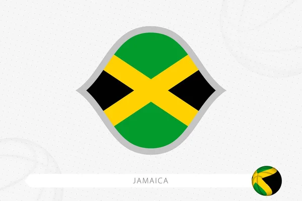 Jamaica Flag Basketball Competition Gray Basketball Background — Stock Vector