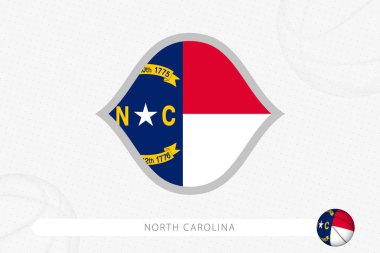Gri basketbol arka planı için Kuzey Carolina bayrağı.