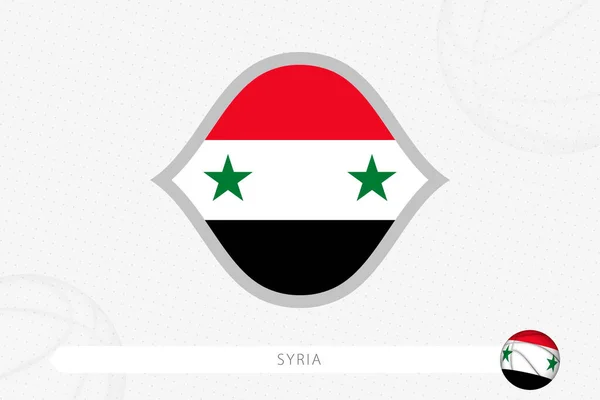 灰色のバスケットボールの背景にバスケットボールの競争のためのシリアの旗 — ストックベクタ