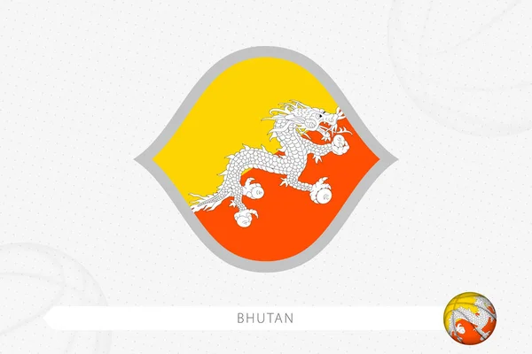 Bhutan Flagga För Basket Tävling Grå Basket Bakgrund — Stock vektor