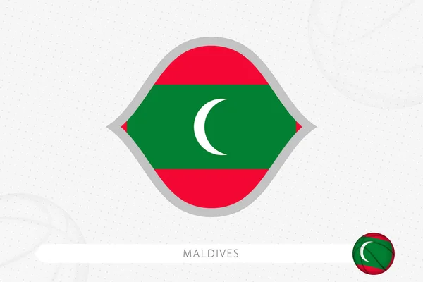 Σημαία Μαλδίβες Για Αγώνες Μπάσκετ Γκρι Φόντο Μπάσκετ — Διανυσματικό Αρχείο