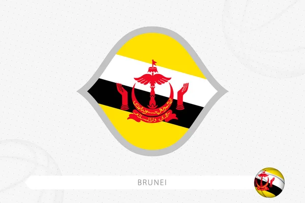 Brunei Flag Basketball Competition Gray Basketball Background — Stock Vector
