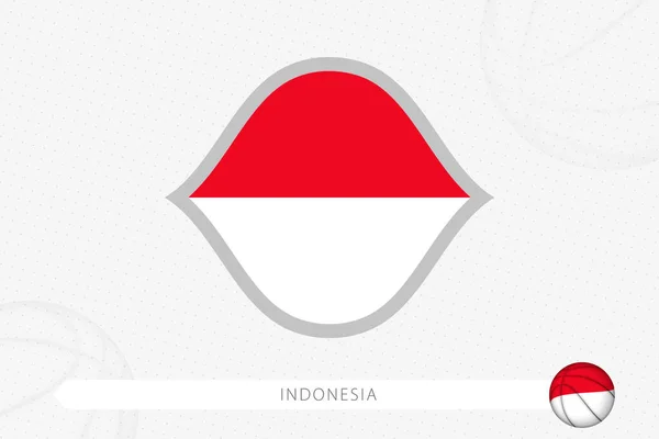 Bandera Indonesia Para Competición Baloncesto Sobre Fondo Gris — Archivo Imágenes Vectoriales