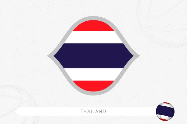 Флаг Таиланда Баскетбольных Соревнований Сером Баскетбольном Фоне — стоковый вектор