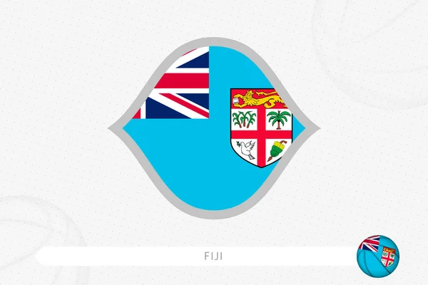 Bandera Fiyi Para Competición Baloncesto Sobre Fondo Gris — Archivo Imágenes Vectoriales