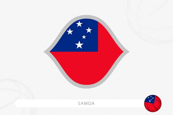 Drapeau Samoa Pour Compétition Basket Sur Fond Basket Gris — Image vectorielle