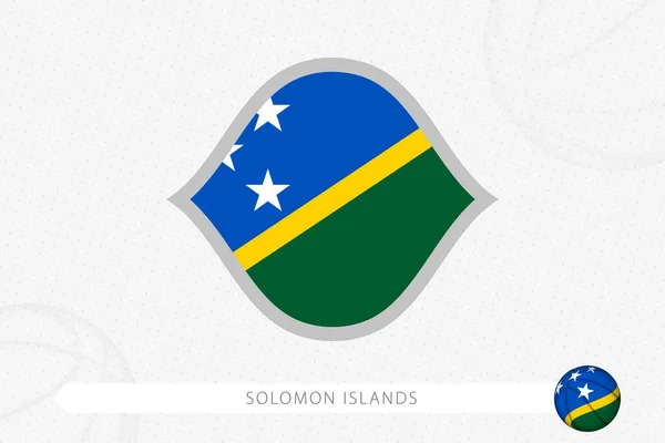 Solomon Islands Flag Basketball Competition Gray Basketball Background — Stock Vector