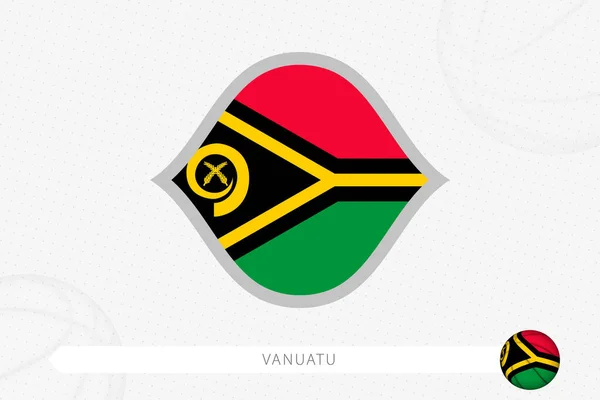 Vanuatu Zászló Kosárlabda Verseny Szürke Kosárlabda Háttér — Stock Vector