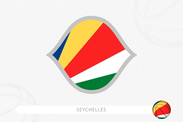 Bandeira Seychelles Para Competição Basquete Fundo Basquete Cinza —  Vetores de Stock