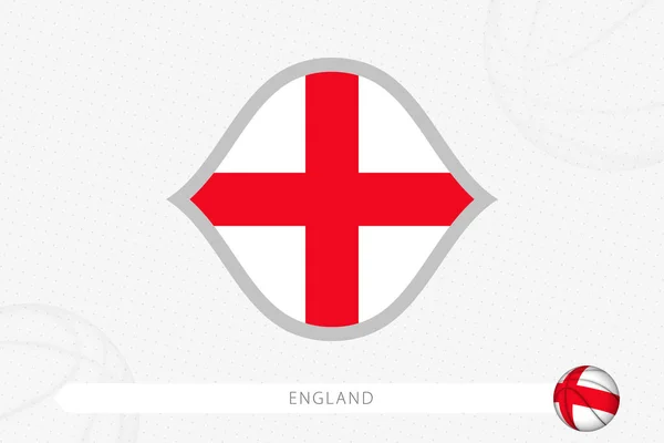 Inghilterra Bandiera Competizione Basket Sfondo Grigio Basket — Vettoriale Stock