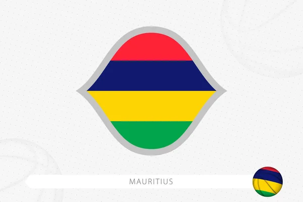 Bandeira Maurícia Para Competição Basquete Fundo Basquete Cinza —  Vetores de Stock