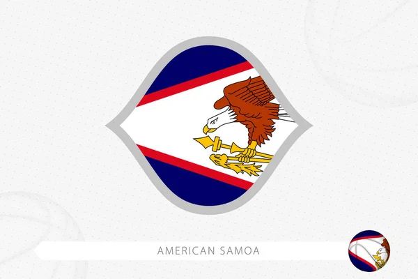 American Samoa Flagge Für Basketballwettbewerb Auf Grauem Basketballhintergrund — Stockvektor