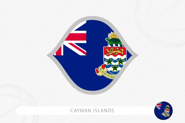 Bandeira Das Ilhas Cayman Para Competição Basquete Fundo Basquete Cinza — Vetor de Stock