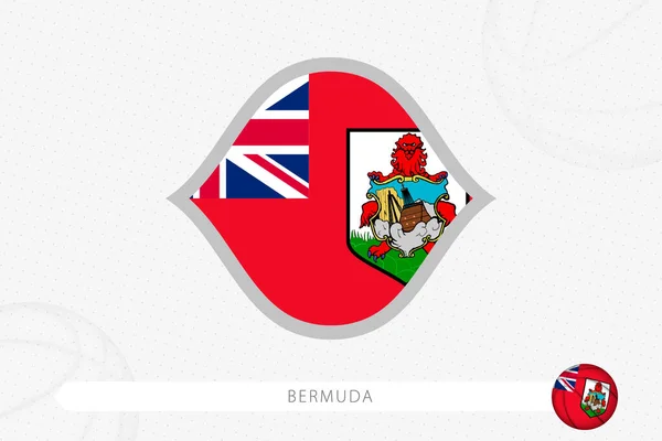 Drapeau Des Bermudes Pour Compétition Basket Sur Fond Basket Gris — Image vectorielle