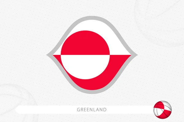 Bandera Groenlandia Para Competición Baloncesto Sobre Fondo Gris — Vector de stock