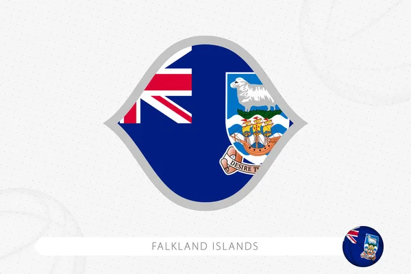 Bandeira Das Ilhas Falkland Para Competição Basquete Fundo Basquete Cinza — Vetor de Stock