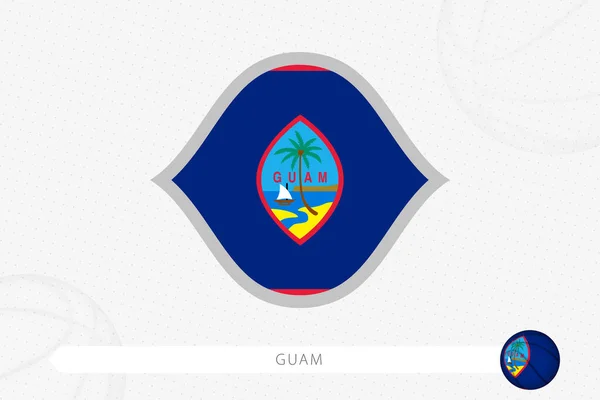 Guam Flag Basketball Competition Gray Basketball Background — Stock Vector