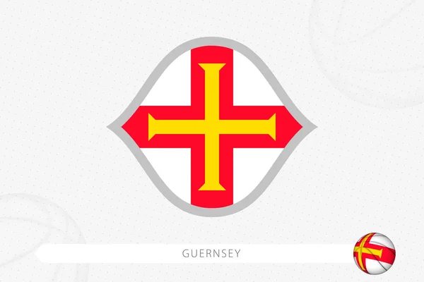 Drapeau Guernesey Pour Compétition Basket Sur Fond Basket Gris — Image vectorielle