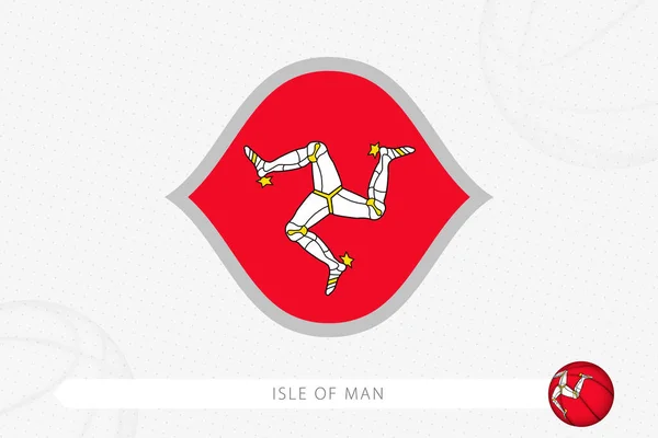 Bandeira Ilha Man Para Competição Basquete Fundo Basquete Cinza —  Vetores de Stock