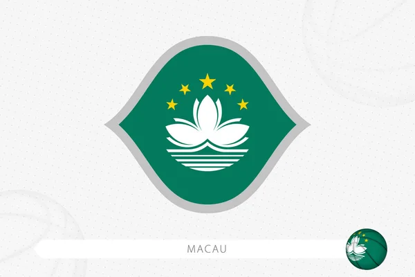 Bandera Macao Para Competición Baloncesto Sobre Fondo Gris Baloncesto — Archivo Imágenes Vectoriales