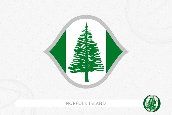 灰色のバスケットボールの背景にバスケットボールの競争のためのノーフォーク島の旗 — ストックベクタ