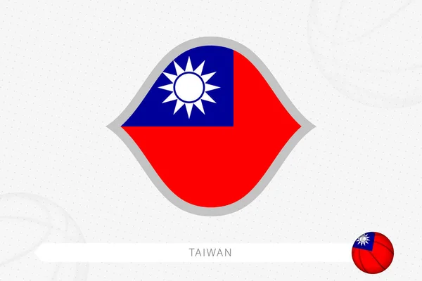 Taiwan Bandiera Competizione Basket Sfondo Grigio Basket — Vettoriale Stock