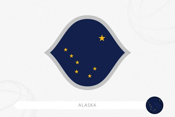 Bandera Alaska Para Competición Baloncesto Sobre Fondo Gris — Vector de stock