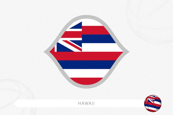 Bandera Hawaii Para Competición Baloncesto Sobre Fondo Gris — Archivo Imágenes Vectoriales