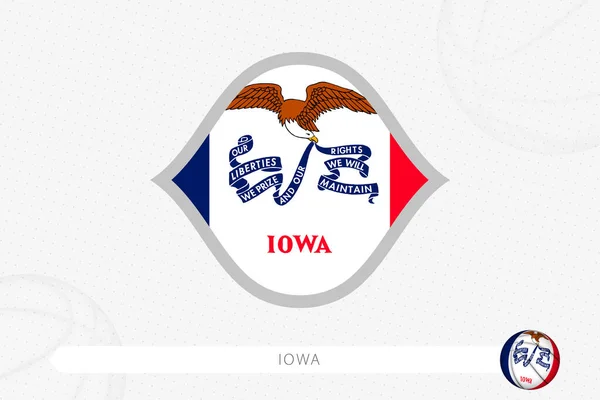 Iowa Flag Basketball Competition Gray Basketball Background — Stock Vector