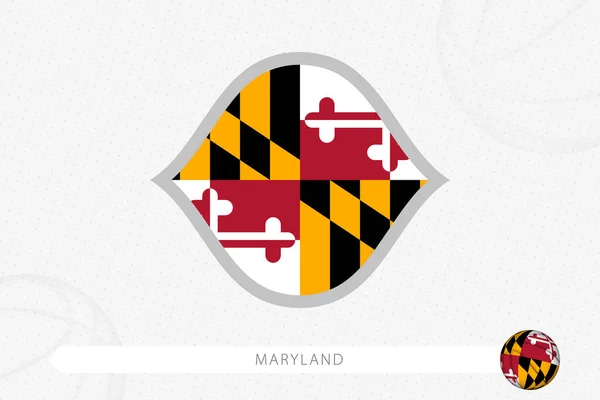 Maryland Flag Basketball Competition Gray Basketball Background — 스톡 벡터