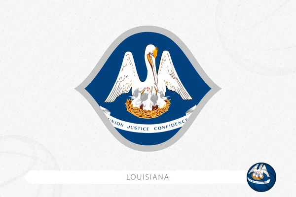 Bandera Louisiana Para Competición Baloncesto Sobre Fondo Gris — Vector de stock