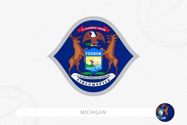 Bandera Michigan Para Competición Baloncesto Sobre Fondo Gris — Vector de stock