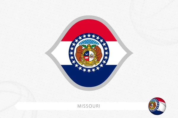 Bandera Missouri Para Competición Baloncesto Sobre Fondo Gris — Vector de stock