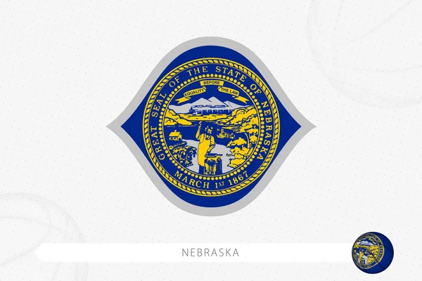 Nebraska Vlajka Pro Basketbalové Soutěže Šedém Basketbalovém Pozadí — Stockový vektor
