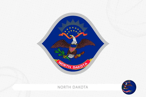 Bandeira Dakota Norte Para Competição Basquete Fundo Basquete Cinza — Vetor de Stock