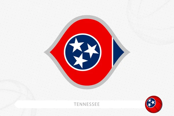 Tennessee Vlag Voor Basketbal Competitie Grijze Basketbal Achtergrond — Stockvector