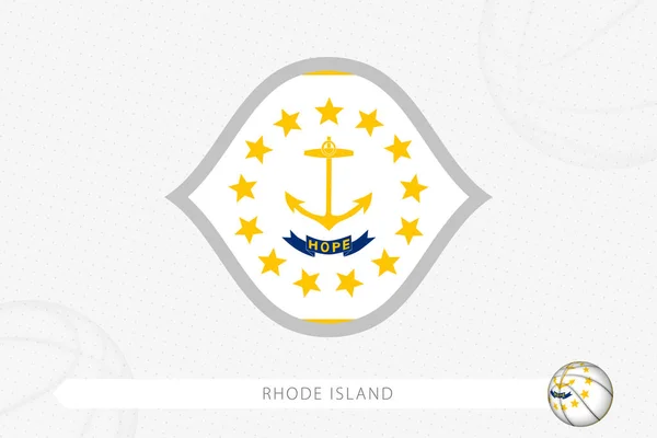Drapeau Rhode Island Pour Compétition Basket Sur Fond Basket Gris — Image vectorielle