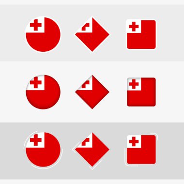 Tonga bayrak simgeleri ayarlandı, Tonga 'nın vektör bayrağı.