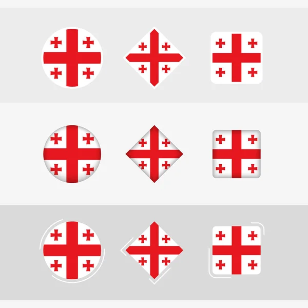 Прапори Грузії Встановлені Векторний Прапор Грузії — стоковий вектор