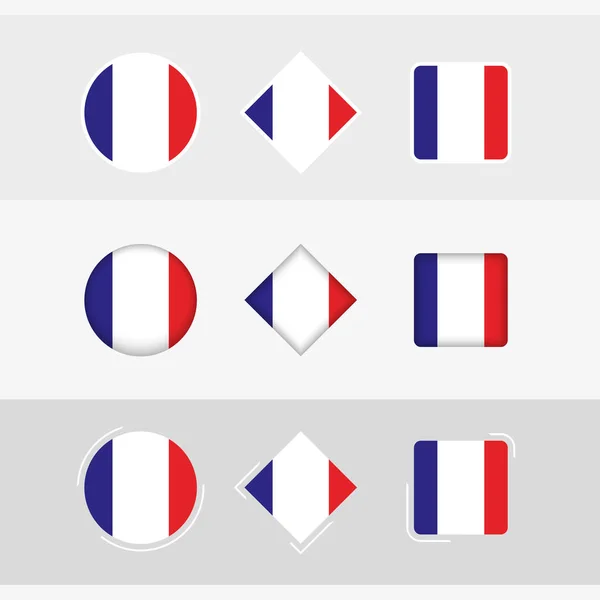 France Flag Icons Set Vector Flag France — Stock Vector