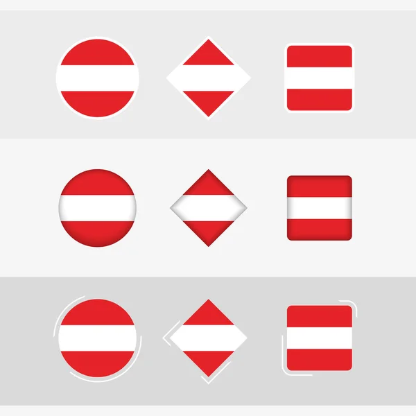 Österreich Flagge Symbole Gesetzt Vektor Flagge Von Österreich — Stockvektor