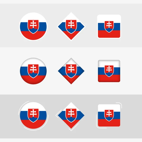 Slovakia Flag Icons Set Vector Flag Slovakia — Stock Vector