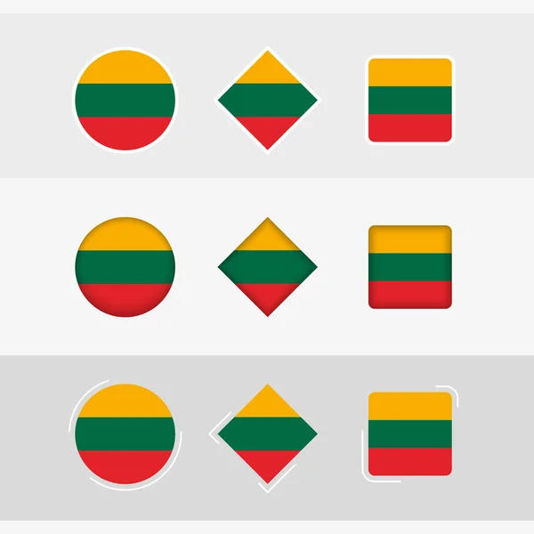 Litauen Flagga Ikoner Som Vektor Flagga Litauen — Stock vektor