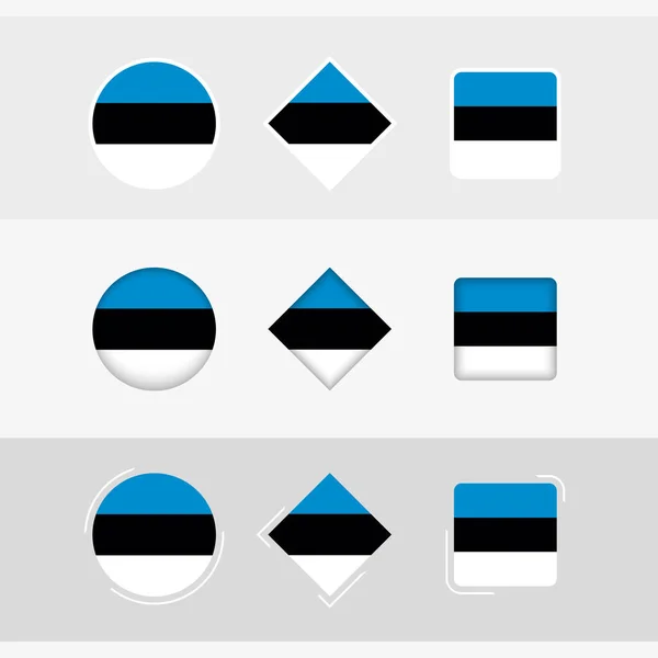 Estland Flagge Symbole Gesetzt Vektor Flagge Von Estland — Stockvektor