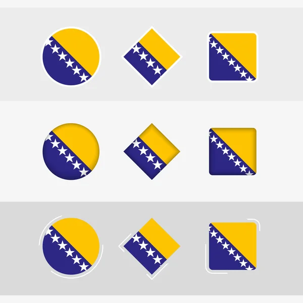 Bosnia Herzegovina Flag Icons Set Vector Flag Bosnia Herzegovina — Stock Vector