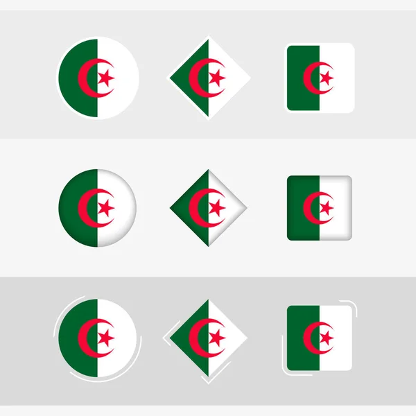 Знаки Флага Алжира Векторный Флаг Алжира — стоковый вектор