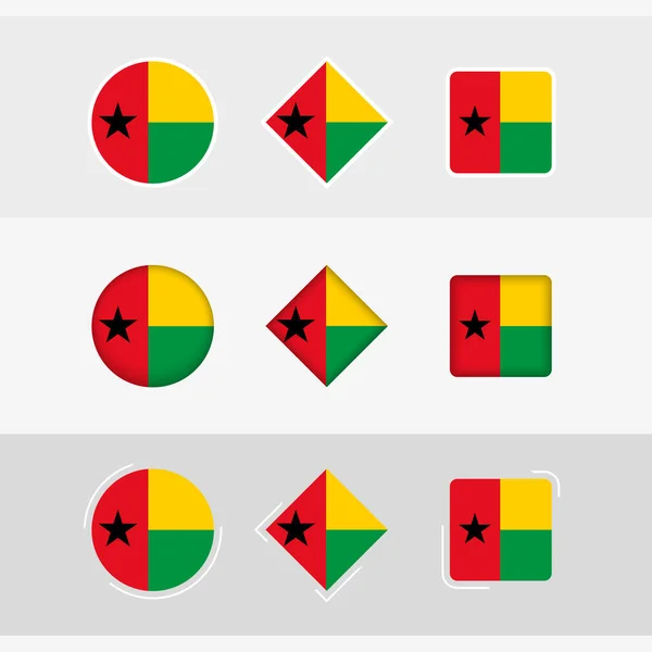 Ensemble Icônes Drapeau Guinée Bissau Drapeau Vectoriel Guinée Bissau — Image vectorielle