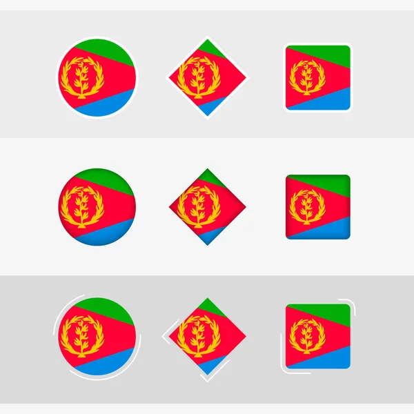 Eritrea Flag Icons Set Vector Flag Eritrea — Stock Vector